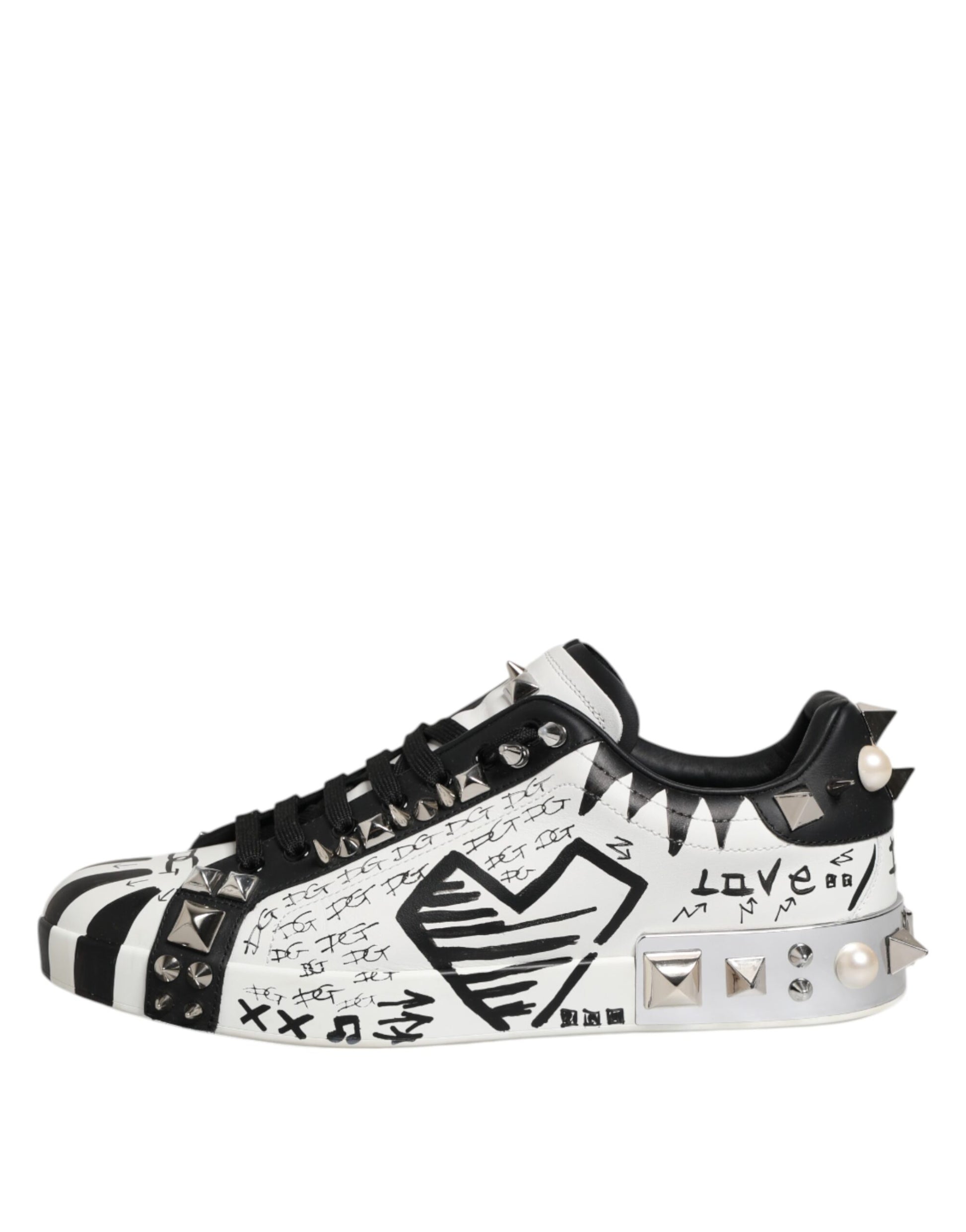 White Portofino Studded Men Sneakers Shoes