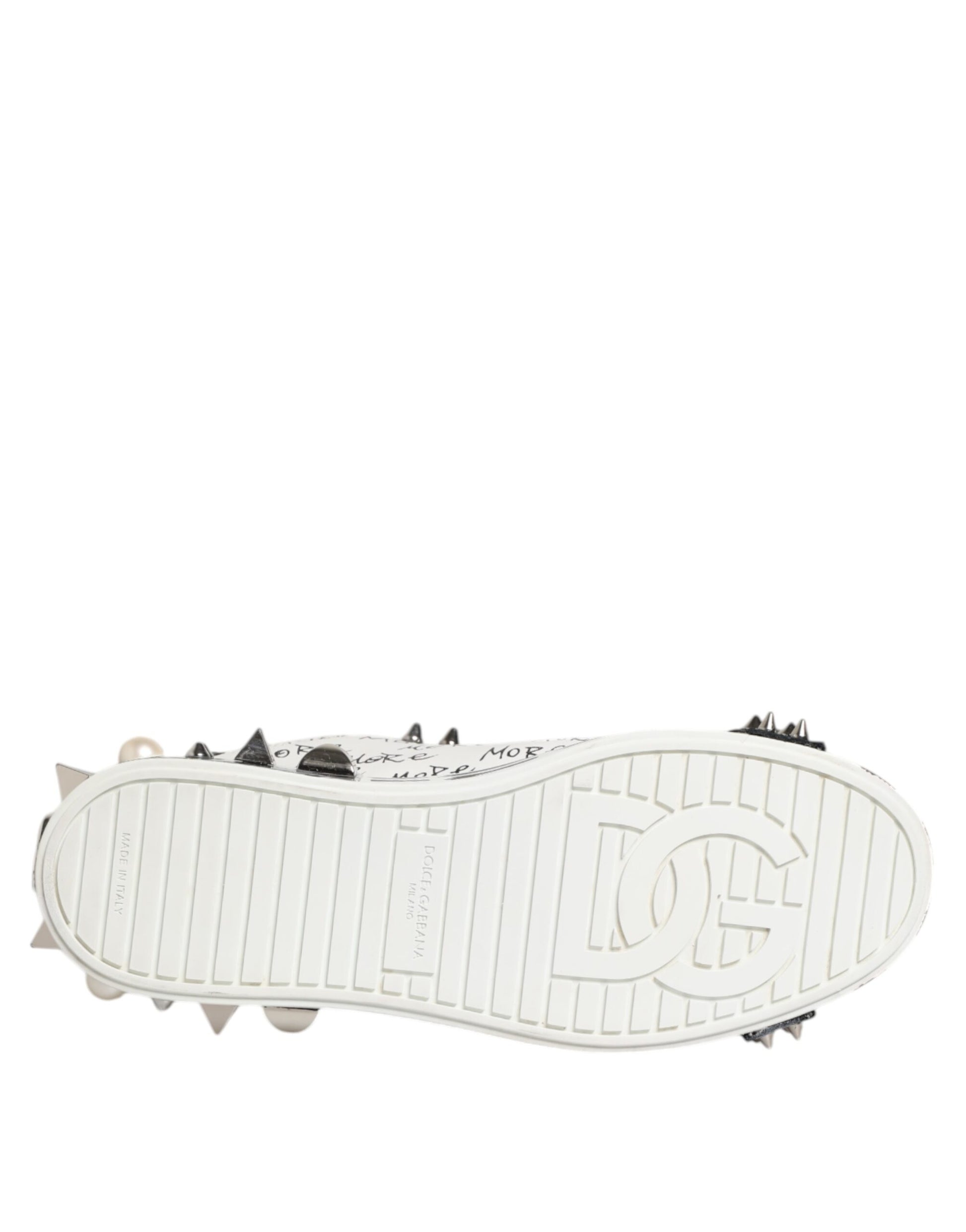 White Portofino Studded Men Sneakers Shoes