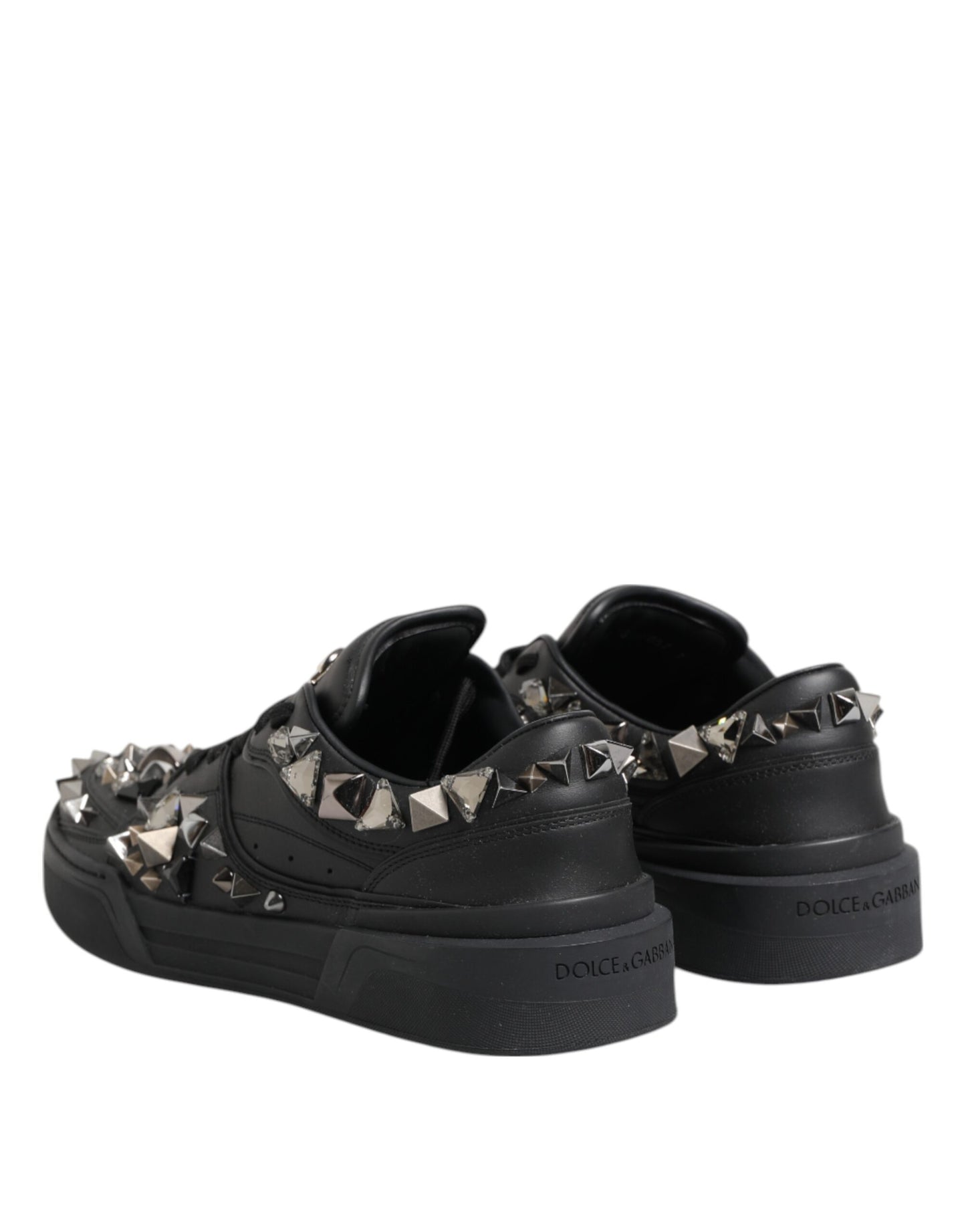 Black Portofino Studded Men Sneakers Shoes