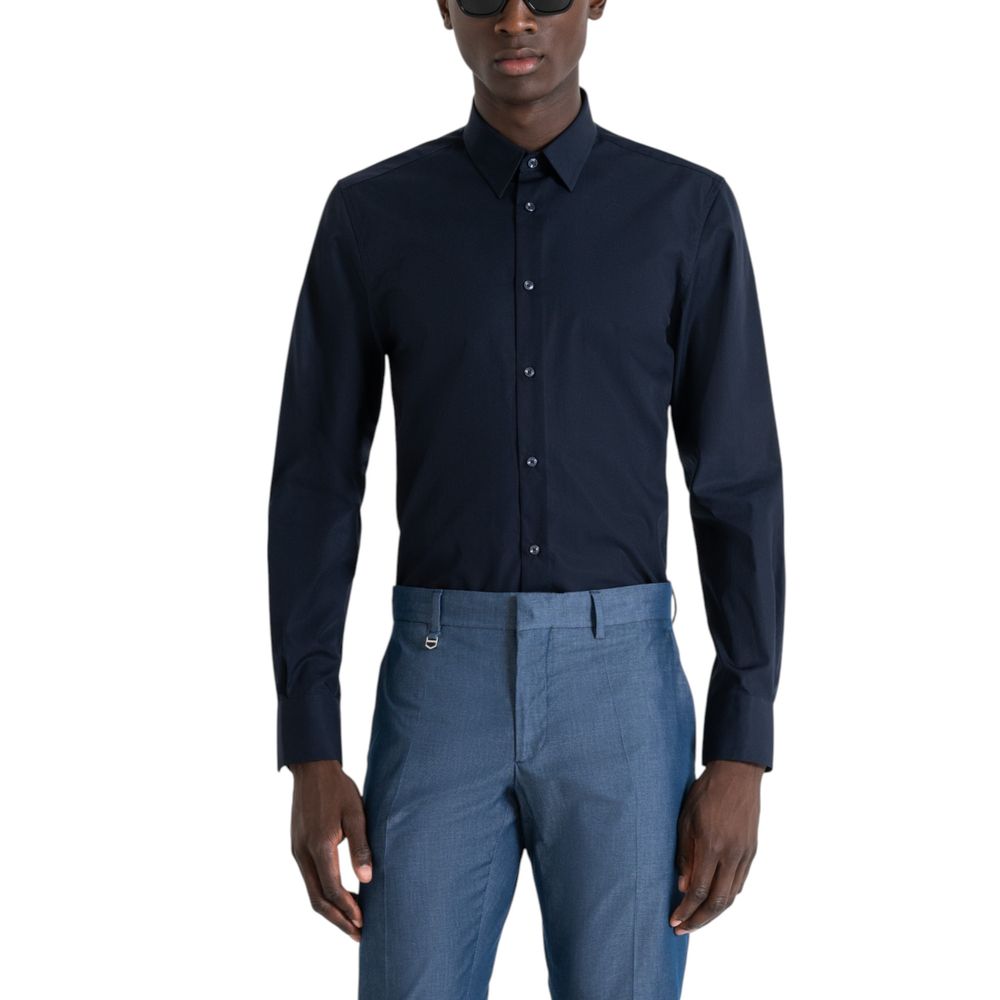 Blue Cotton Dress Shirt