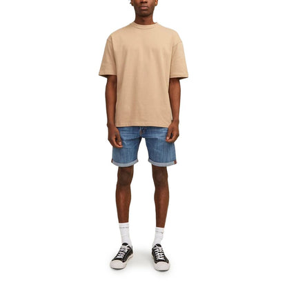 Blue Cotton Bermuda Shorts