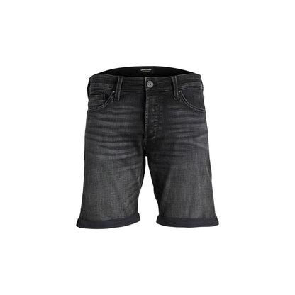 Black Cotton Bermuda Shorts