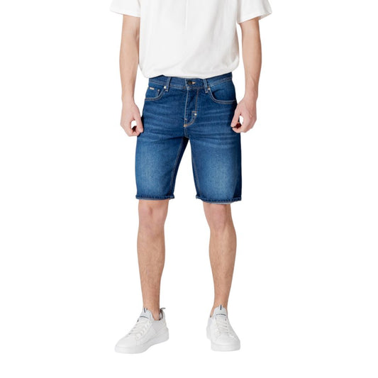 Blue Cotton Bermuda Shorts