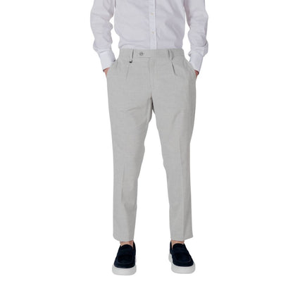 Gray Polyester Dress Pants