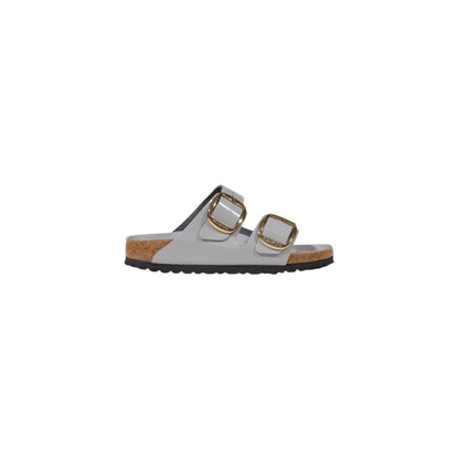 Gray Leather Slippers