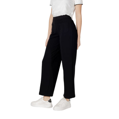 Black Viscose Casual Pants