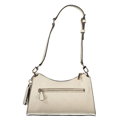 Beige Polyethylene Women Handbag