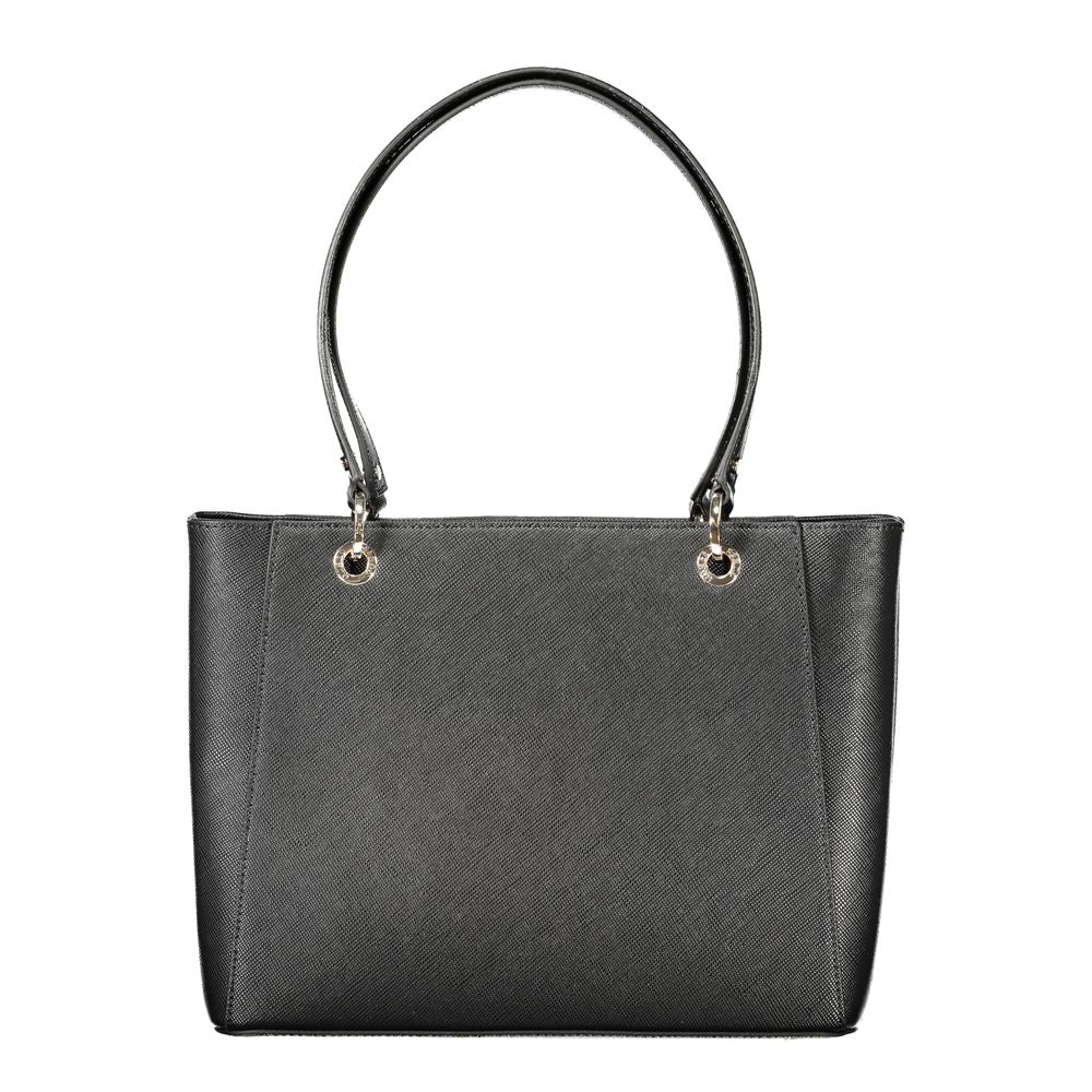 Black Polyethylene Women Handbag
