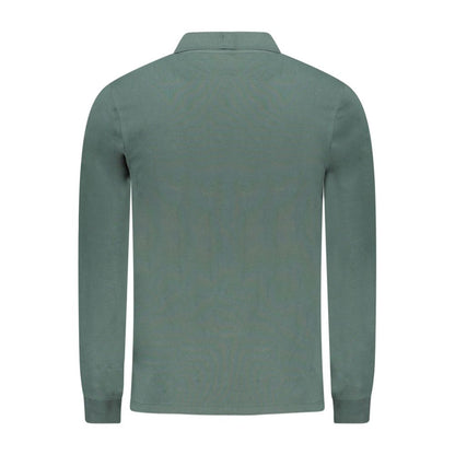 Green Cotton Men Polo Shirt
