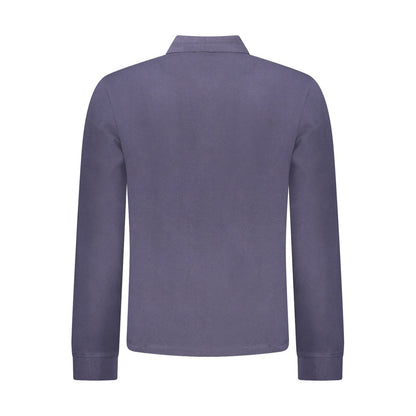 Blue Cotton Men Polo Shirt