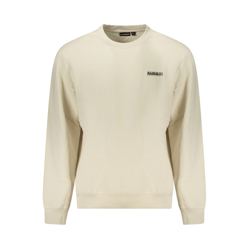 Beige Cotton Men Sweater
