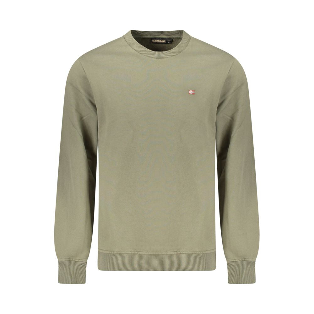 Green Cotton Men Sweater