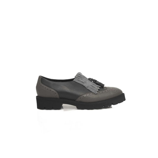 Gray Cowhide Women Loafer