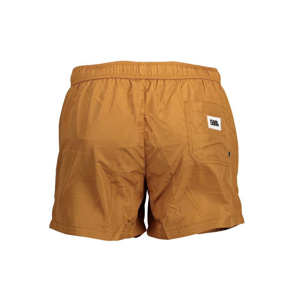 Brown Polyester Swimwear