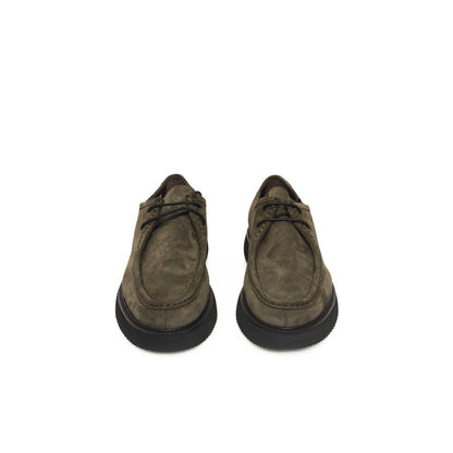 Green Calfskin Men Derby Shoe