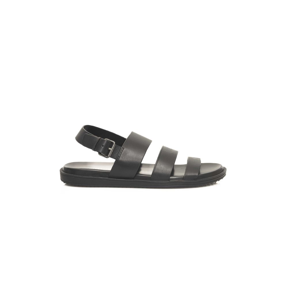 Black Leather Men Sandal