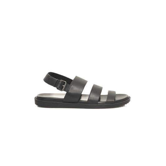 Black Leather Men Sandal