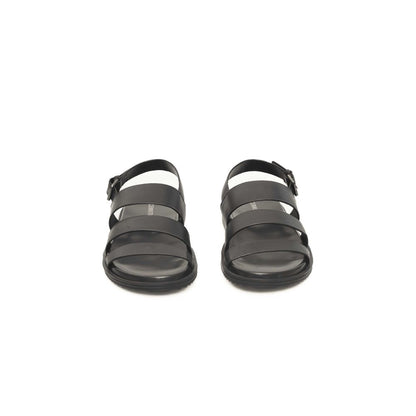 Black Leather Men Sandal