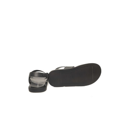 Black Leather Men Sandal