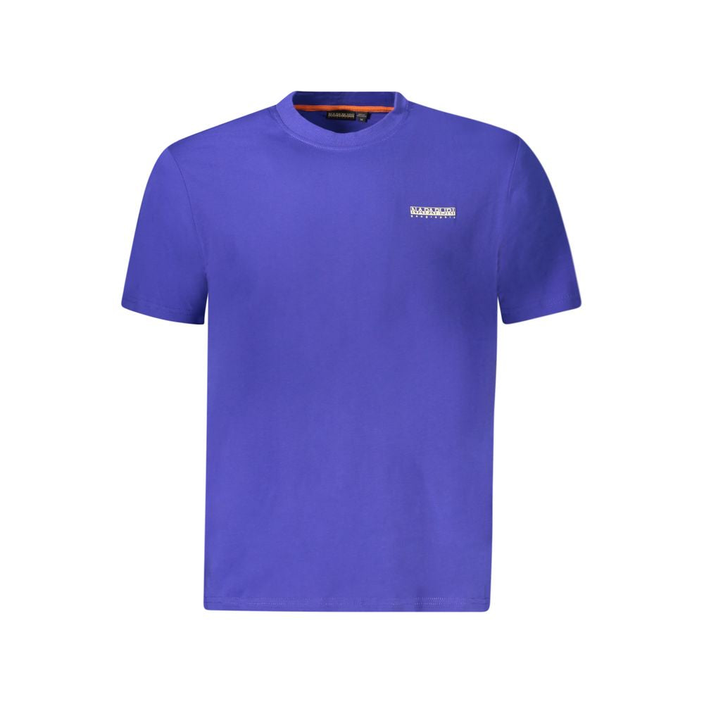 Blue Cotton Men T-Shirt