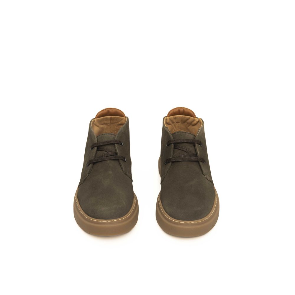 Green Cowhide Men Boot