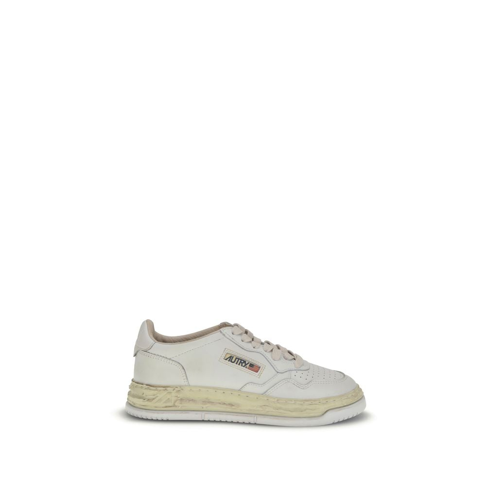 White Leather Athletic Sneakers
