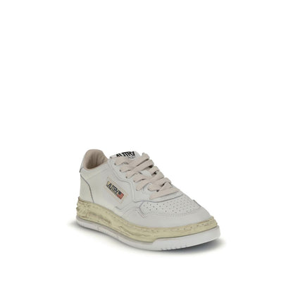 White Leather Athletic Sneakers