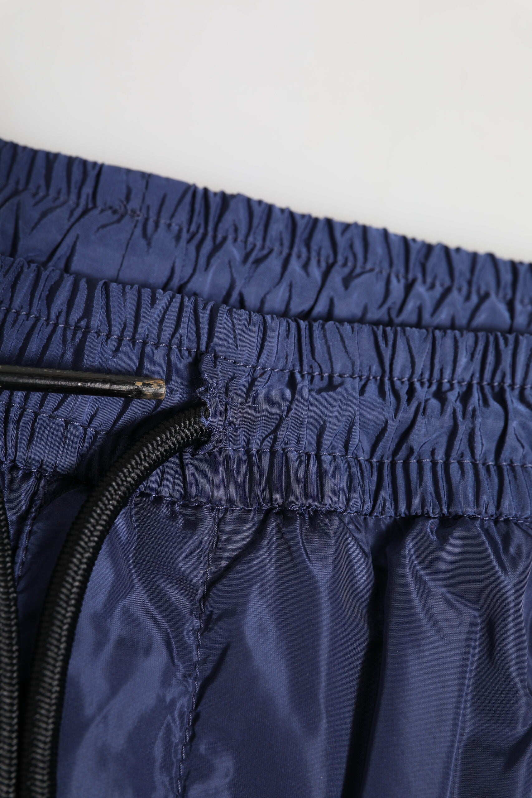 Blue Nylon Straight Jogger Sweatpants Pants