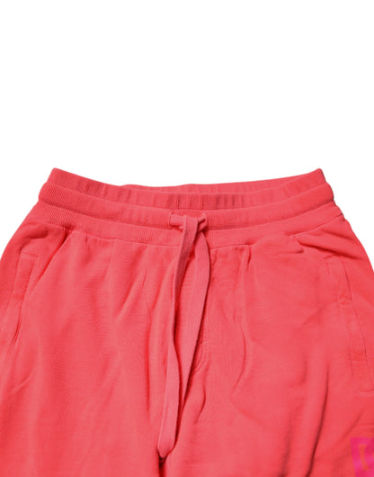 Neon Red Cotton Jogger Men Sweatpants Pants