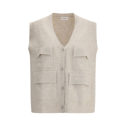 Cream Raccoon Fur Sleveless Jacket