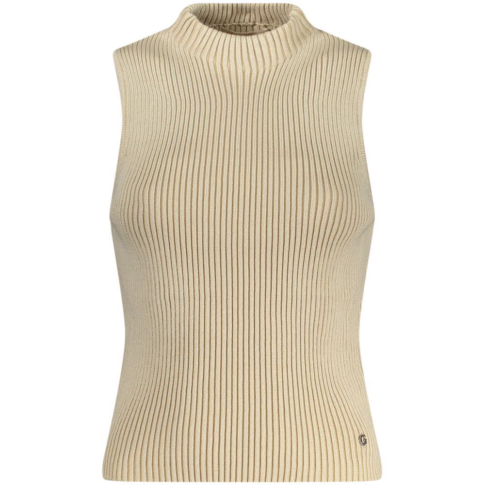 Beige Cotton Tank Top