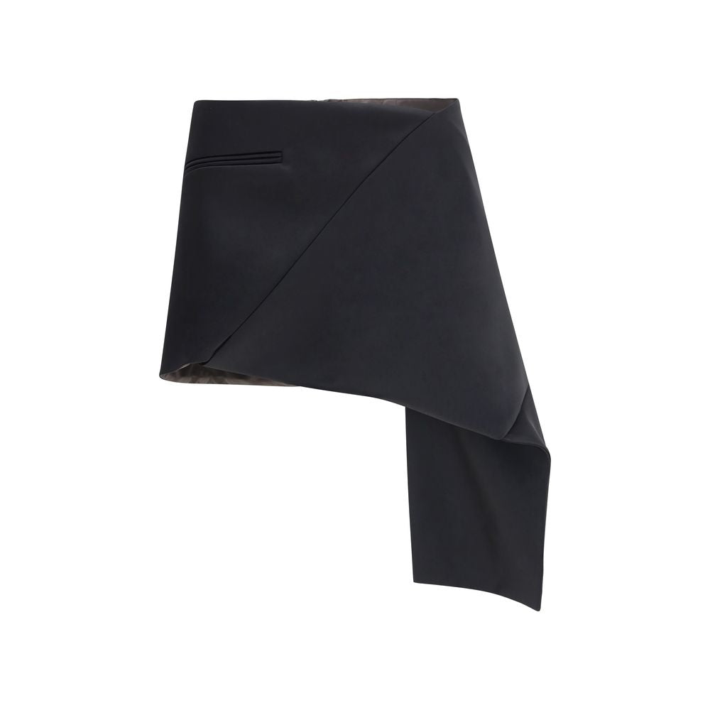 Black Triacetate Mini Skirt