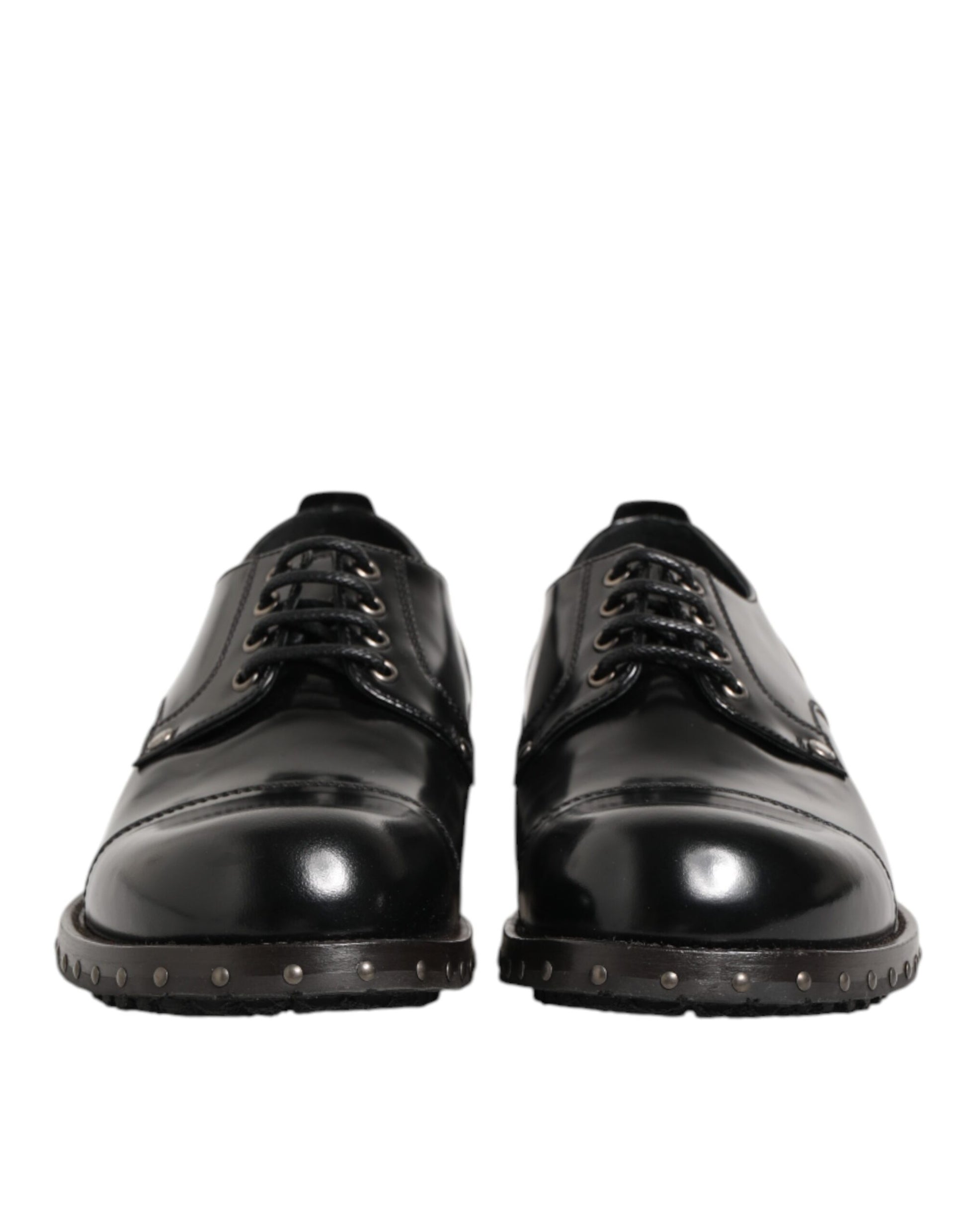 Black Leather Studded Men Formal Derby Shoes