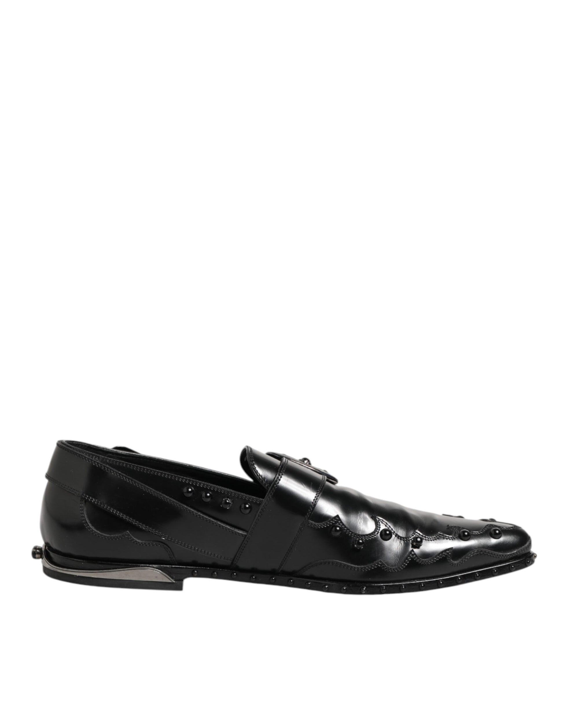 Black Embellished Dress Monk Strap Shoes