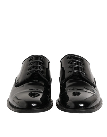 Black Leather Lace Up Derby Formal Dress Shoes