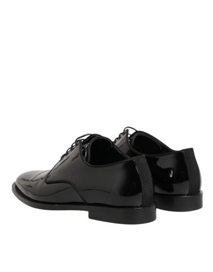 Black Leather Lace Up Derby Formal Dress Shoes