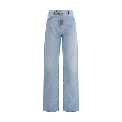 Light Blue Cotton High-Waisted Jean