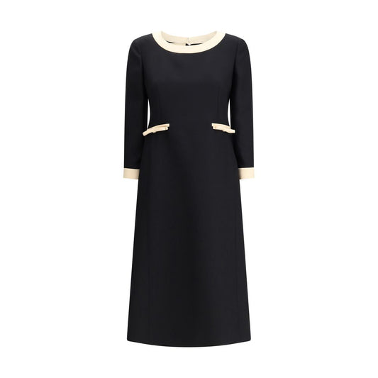 Black Fleece Wool Casual Dress
