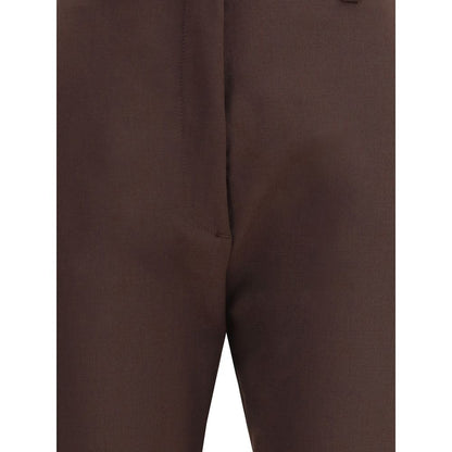 Brown Polyester Skinny Pants