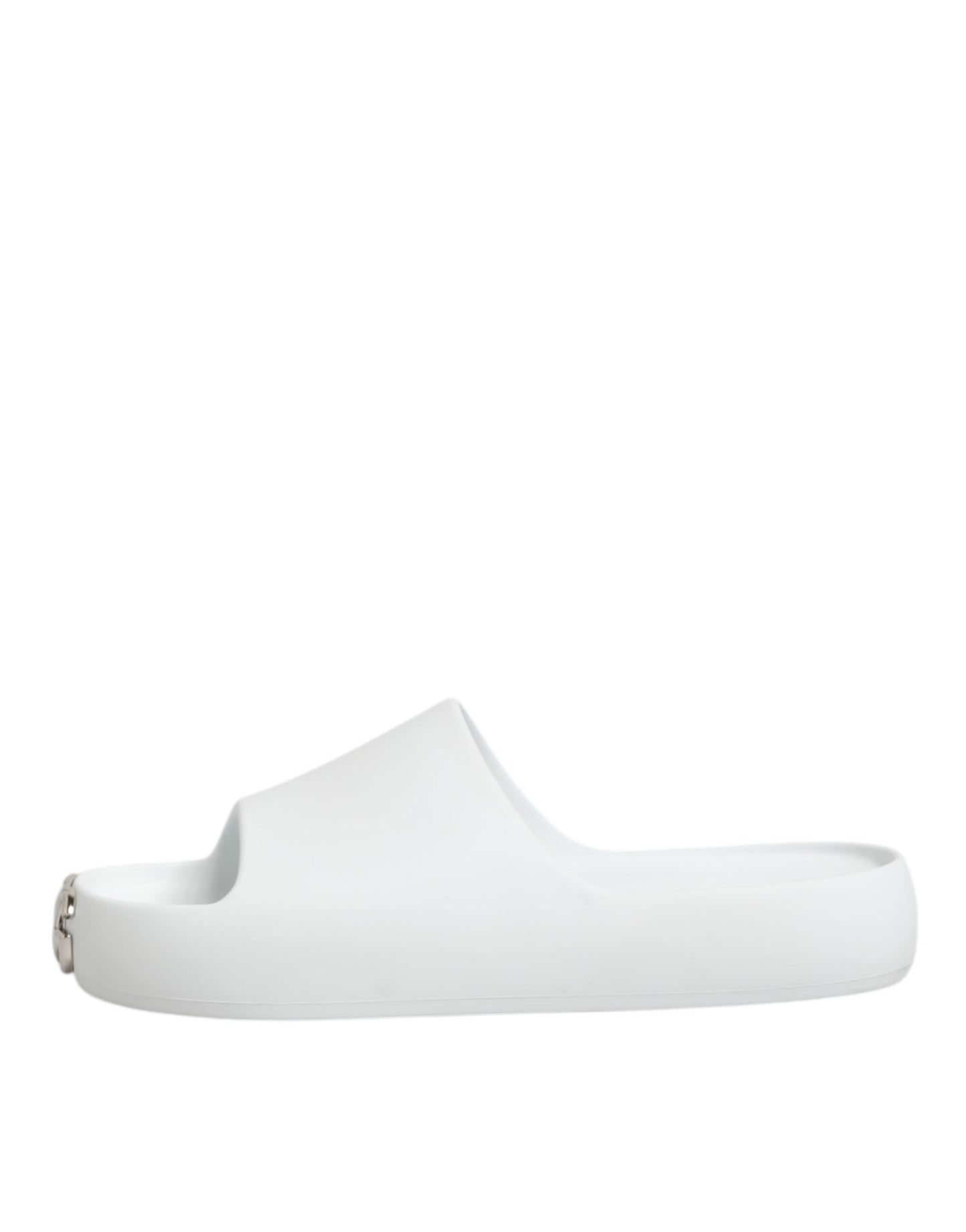 White Logo Slides Sandals Men Beachwear Shoes