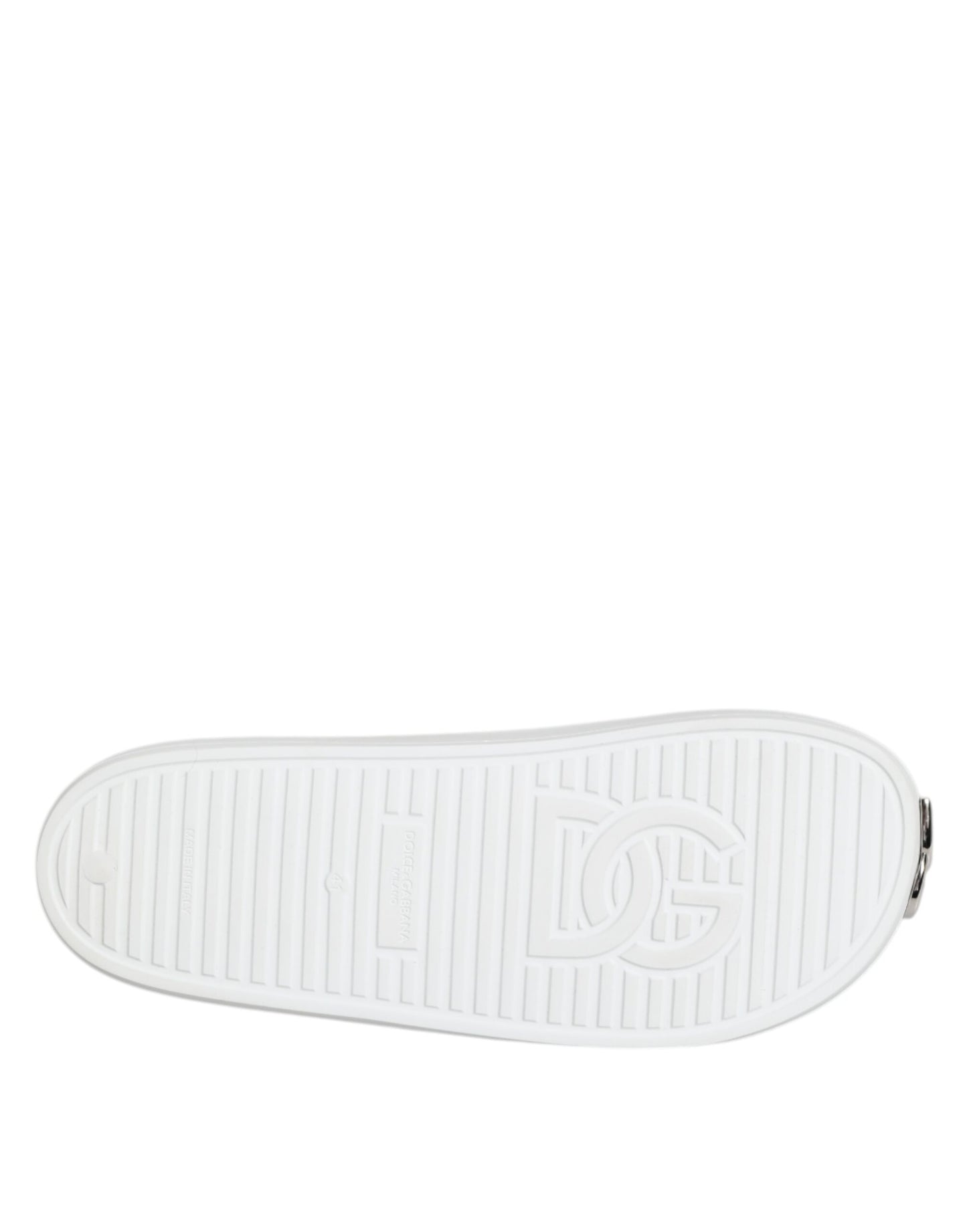 White Logo Slides Sandals Men Beachwear Shoes