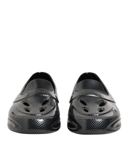Black Rubber Slides Low Top Sneakers Shoes