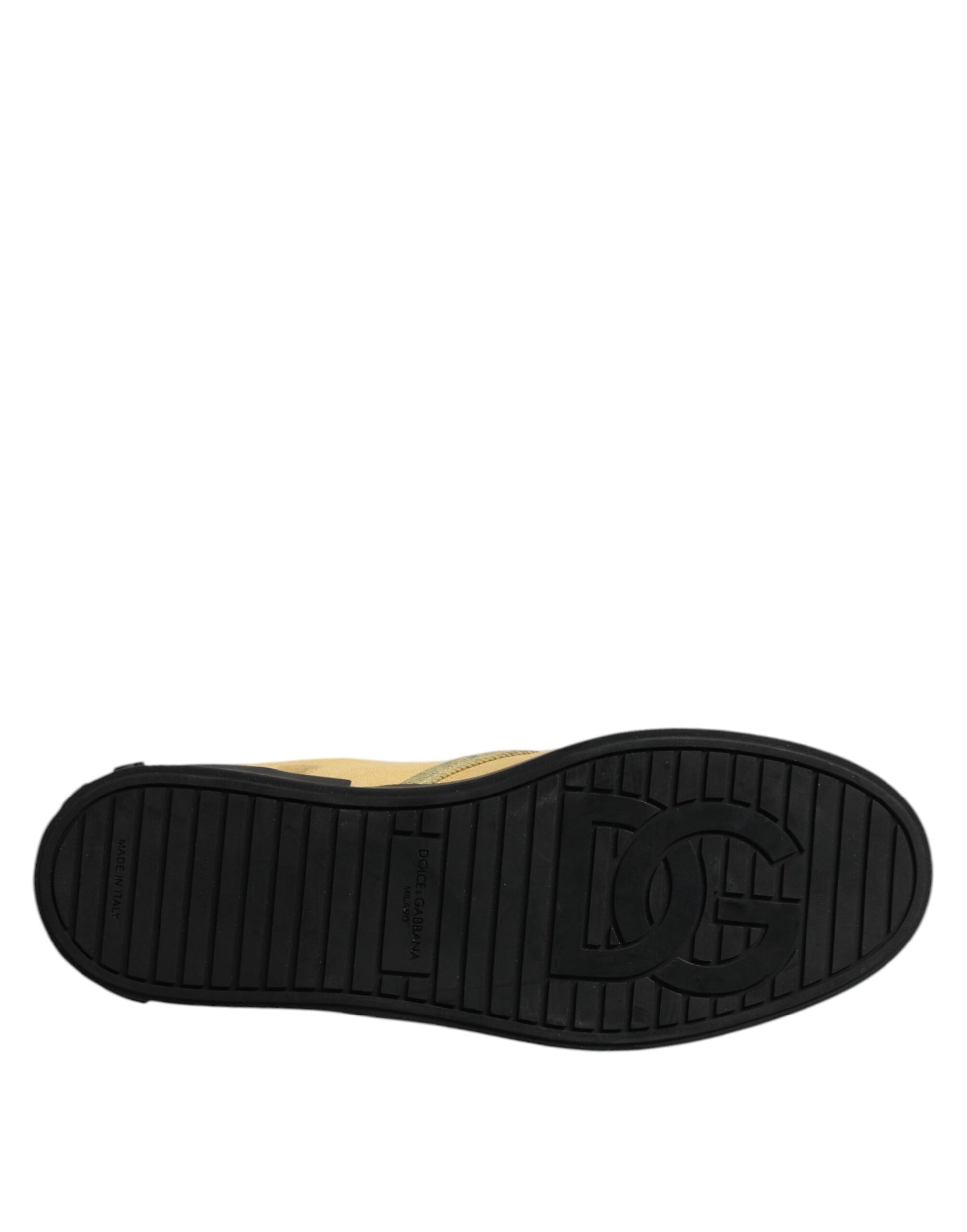 Yellow Cotton Low Top Slip On Sneakers Shoes