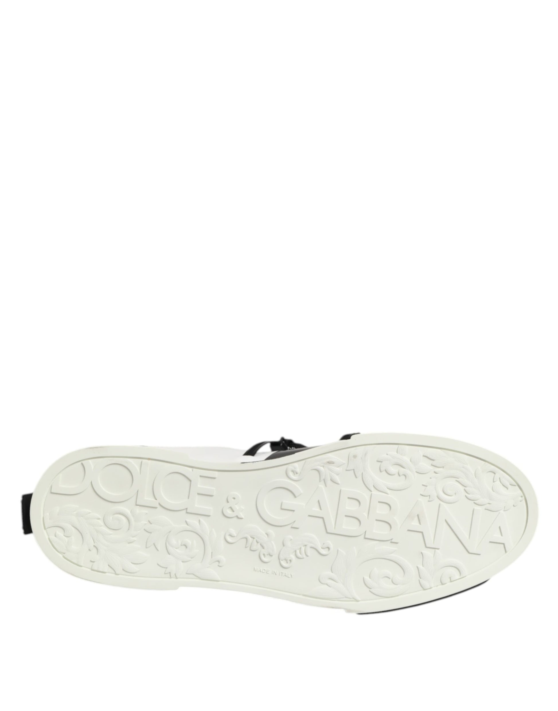 White Leather Logo Portofino Sneakers Shoes
