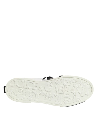White Leather Logo Portofino Sneakers Shoes