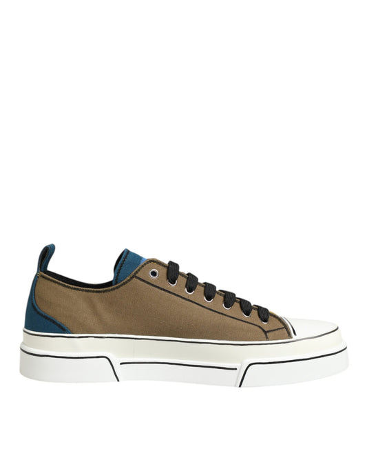 Multicolor Cotton Logo Low Top Sneakers Shoes