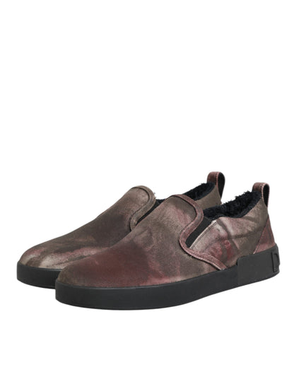 Multicolor Cotton Low Top Slip On Men Sneakers Shoes