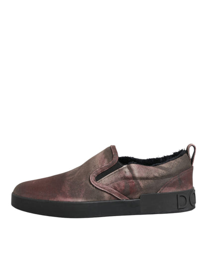 Multicolor Cotton Low Top Slip On Men Sneakers Shoes