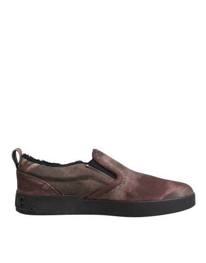 Multicolor Cotton Low Top Slip On Men Sneakers Shoes