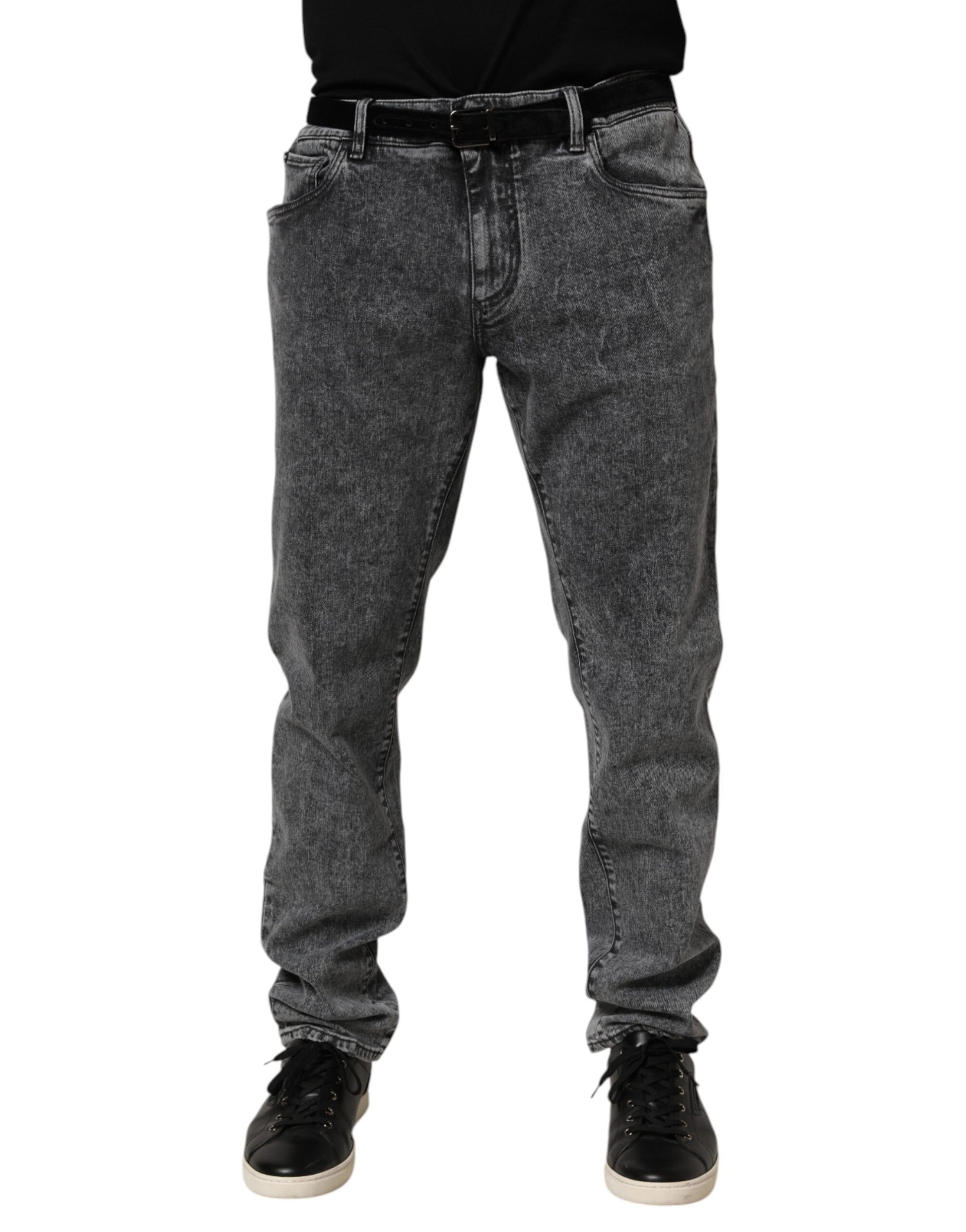 Gray Cotton Slim Fit Denim Trouser Jeans
